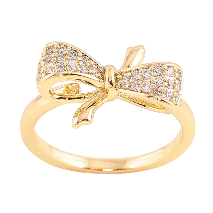 Каблучка Xuping колір Позолота 14K "Бант з кристалами" фото №20