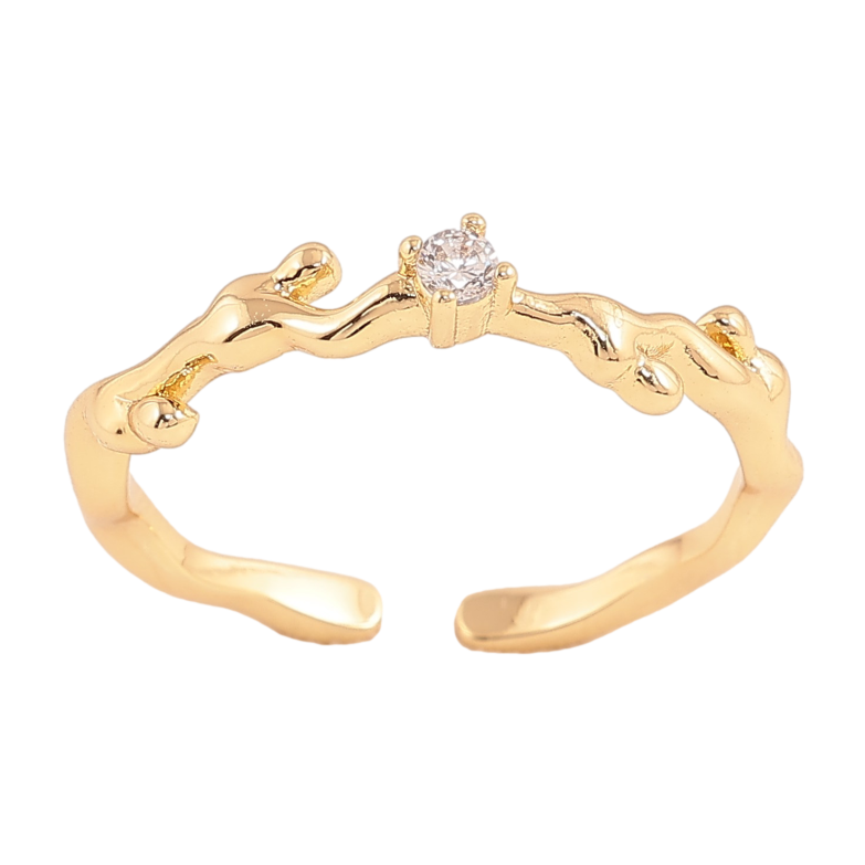 Кольцо Xuping цвет Позолота 14K "Узор с кристаллом" фото №1