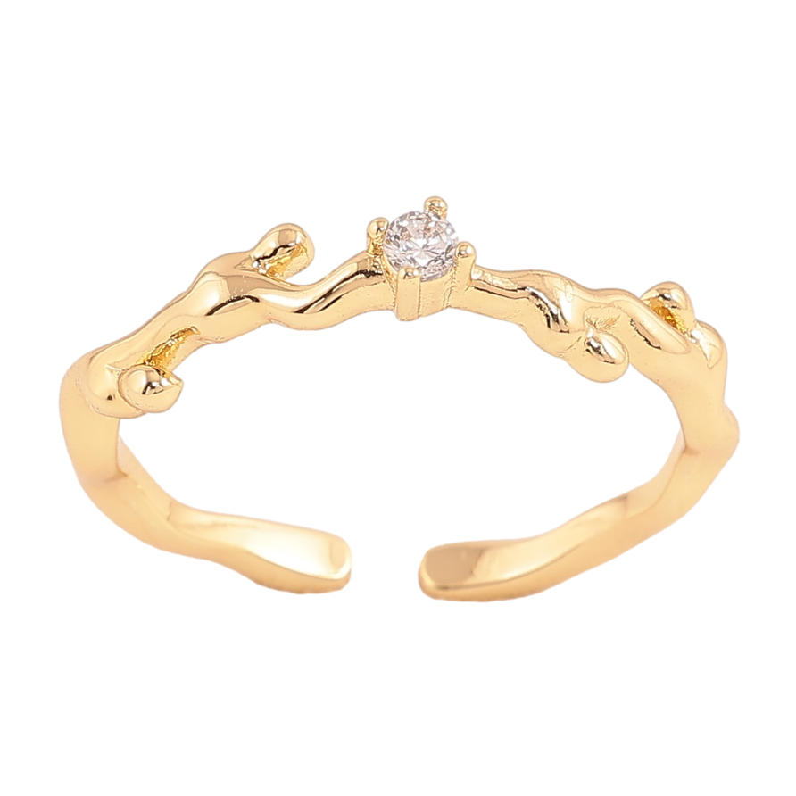 Кольцо Xuping цвет Позолота 14K "Узор с кристаллом" фото №1