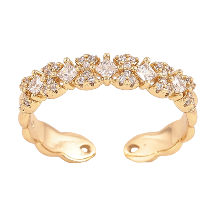 Кольцо Xuping цвет Позолота 14K "Узор с кристаллами" фото №10