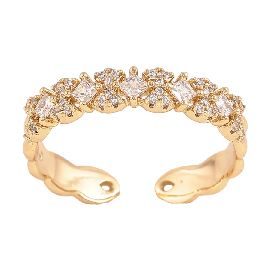 Кольцо Xuping цвет Позолота 14K "Узор с кристаллами" фото №1