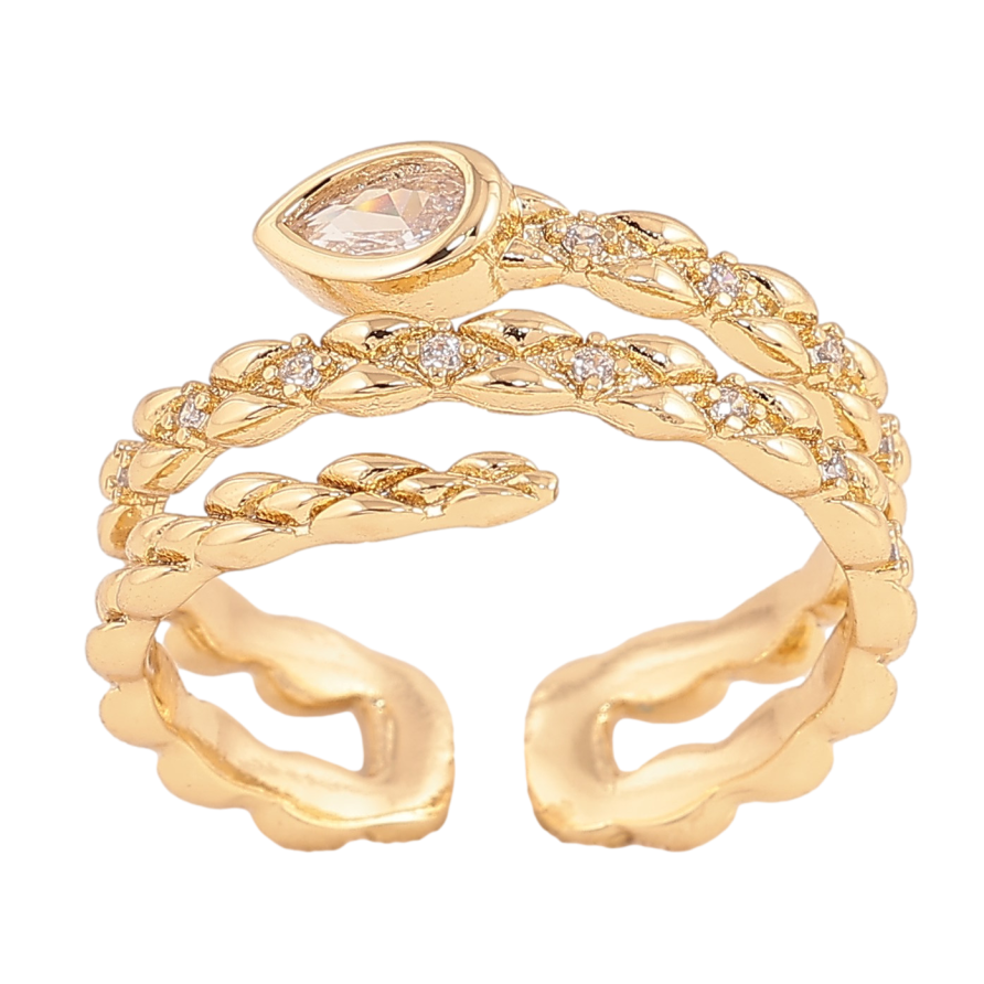 Кольцо Xuping цвет Позолота 14K "Узор с кристаллами" фото №1