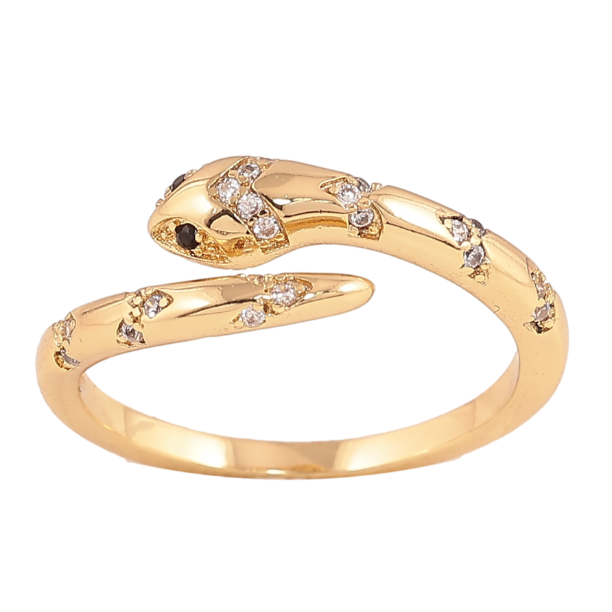 Кольцо Xuping цвет Позолота 14K "Змея с кристаллами" фото №1