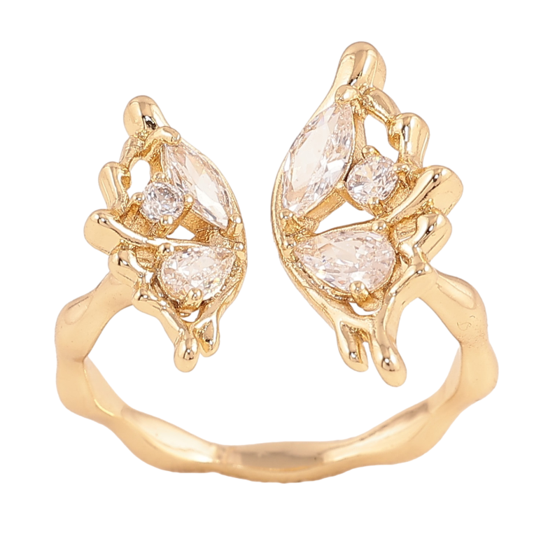 Кольцо Xuping цвет Позолота 14K "Бабочка с кристаллами" фото №1