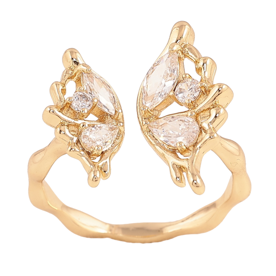 Кольцо Xuping цвет Позолота 14K "Бабочка с кристаллами" фото №1