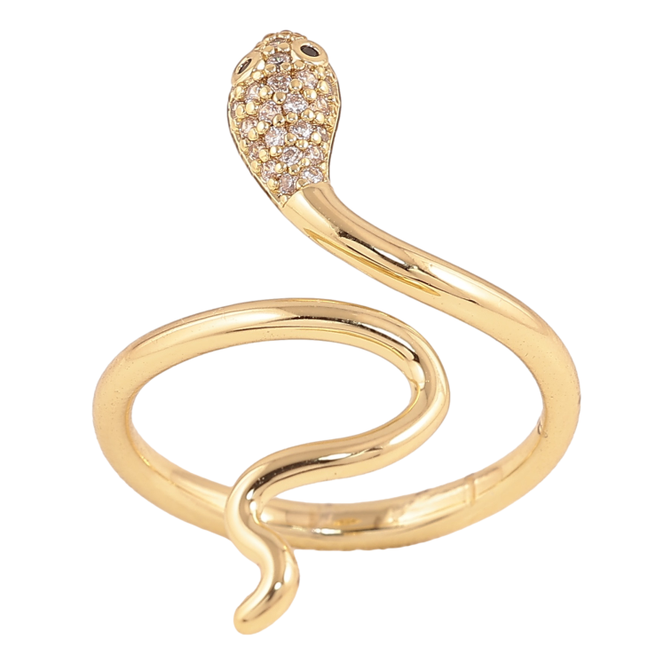 Каблучка Xuping колір Позолота 14K "Змія з кристалами" фото №5