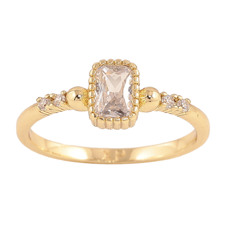 Каблучка Xuping колір Позолота 14K "Візерунок з кристалами" фото №9