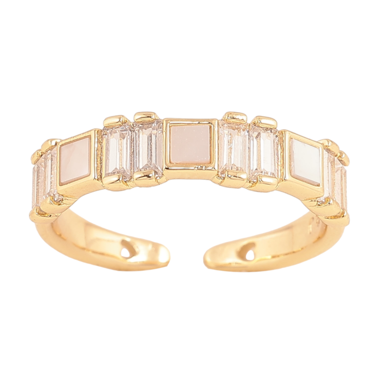 Каблучка Xuping колір Позолота 14K "Доріжка кристалів" фото №3