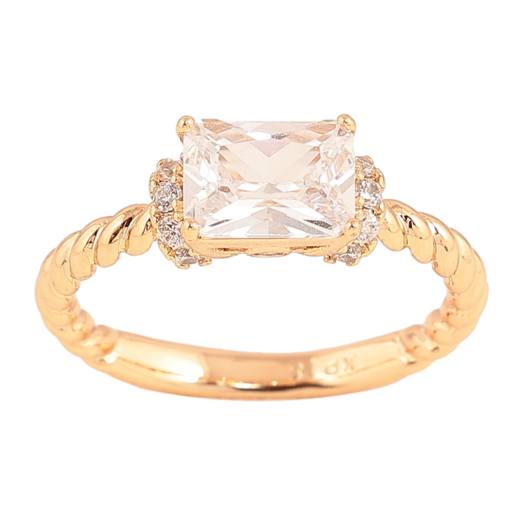 Каблучка Xuping колір Позолота 18K "Візерунок з кристалом" фото №23