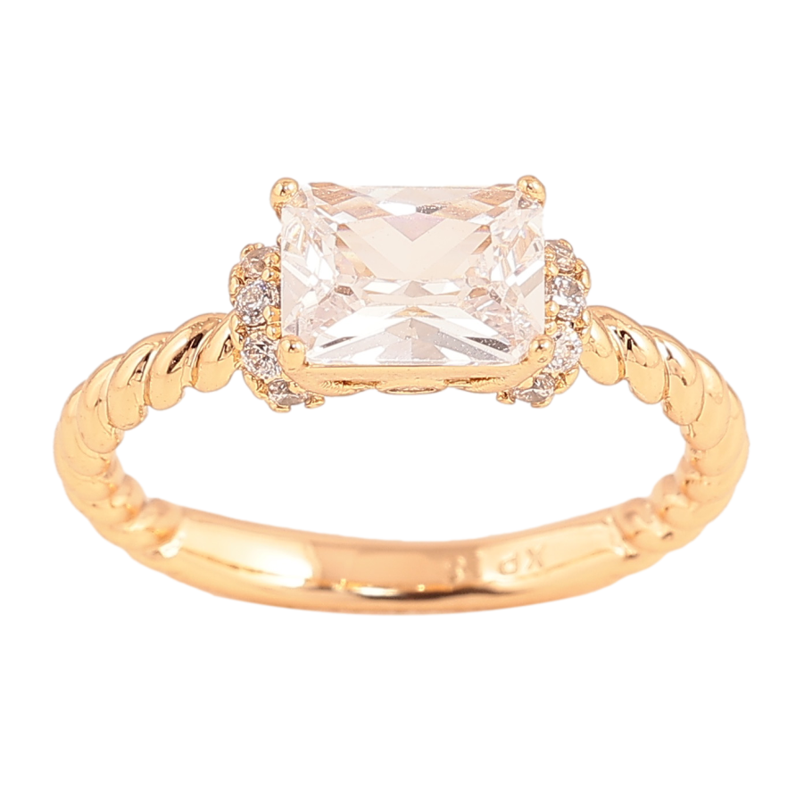 Каблучка Xuping колір Позолота 18K "Візерунок з кристалом" фото №1