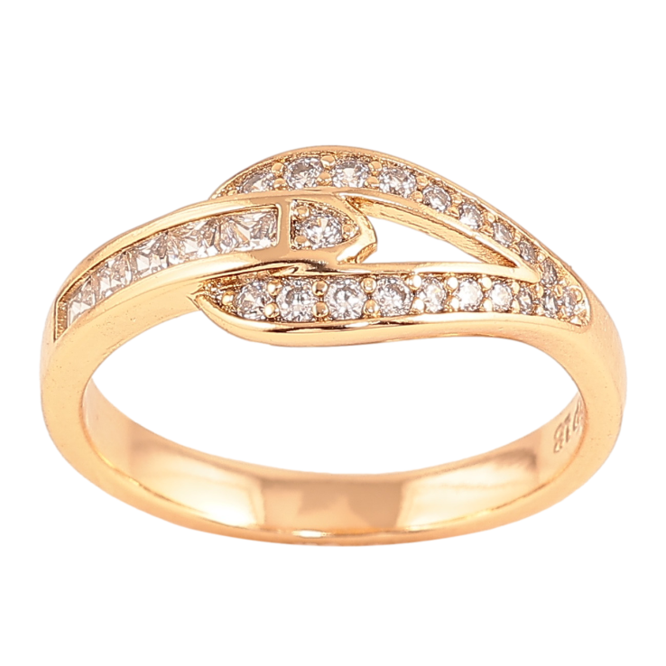 Каблучка Xuping колір Позолота 18K "Візерунок з кристалами" фото №19