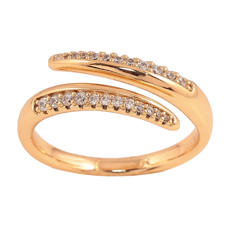 Каблучка Xuping колір Позолота 18K "Візерунок з кристалами" фото №24