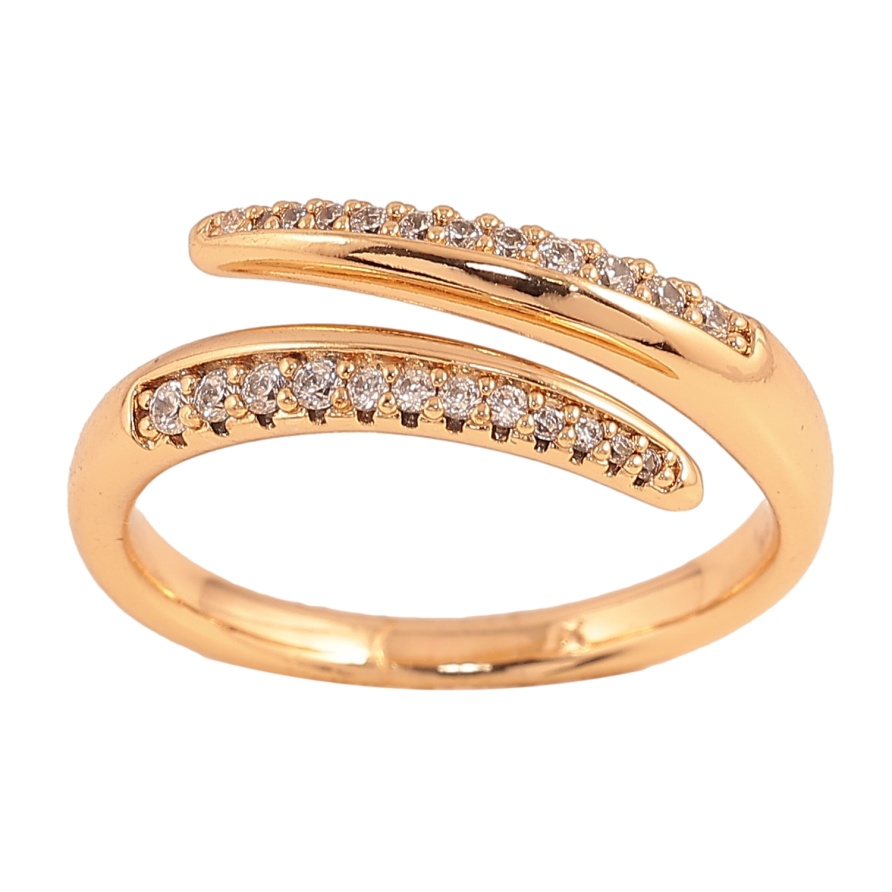 Каблучка Xuping колір Позолота 18K "Візерунок з кристалами" фото №1