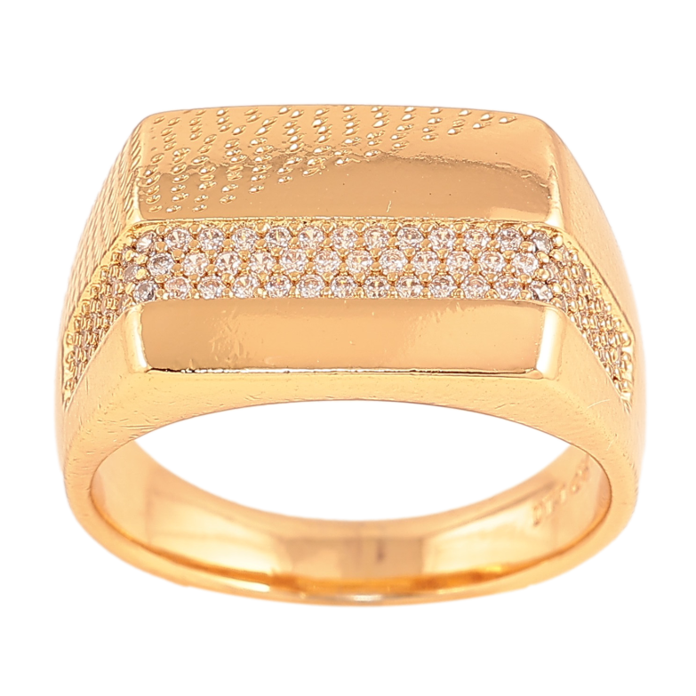 Перстень Xuping колір Позолота 18K "Візерунок з кристалами" фото №1