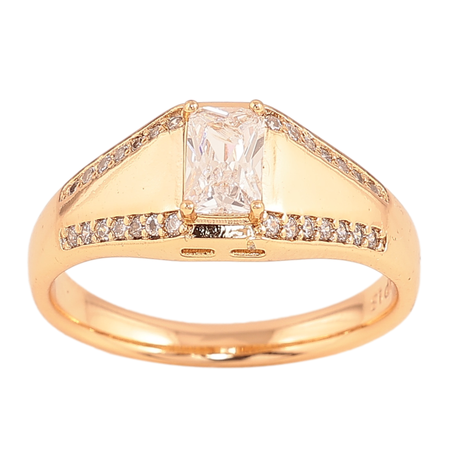 Каблучка Xuping колір Позолота 18K "Візерунок з кристалами" фото №1