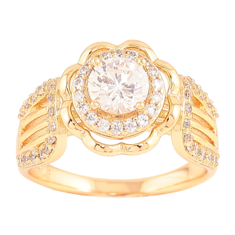 Каблучка Xuping колір Позолота 18K "Квітка з кристалами" фото №2