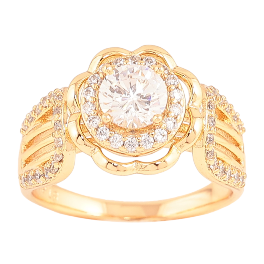 Каблучка Xuping колір Позолота 18K "Квітка з кристалами" фото №1