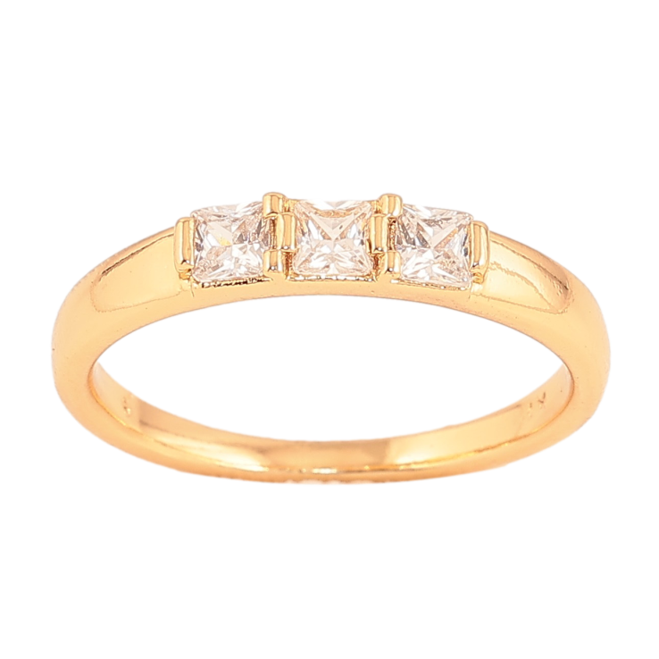 Кольцо Xuping цвет Позолота 18K "Три кристалла" фото №3 Кольцо Xuping цвет Позолота 18K "Три кристалла" фото №3