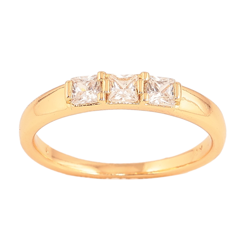 Кольцо Xuping цвет Позолота 18K "Три кристалла" фото №1 Кольцо Xuping цвет Позолота 18K "Три кристалла" фото №1