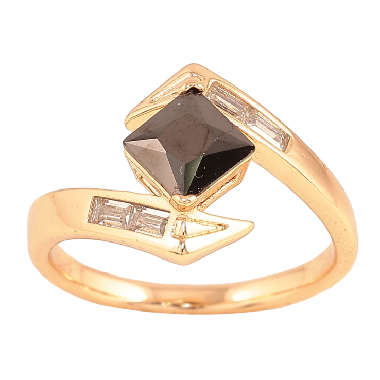 Кольцо Xuping цвет Позолота 18K "Узор с черным кристаллом" фото №23