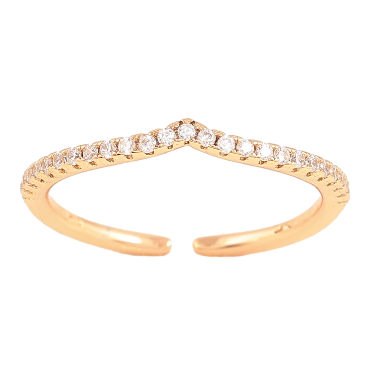 Каблучка Xuping колір Позолота 18K "Доріжка кристалів" фото №9