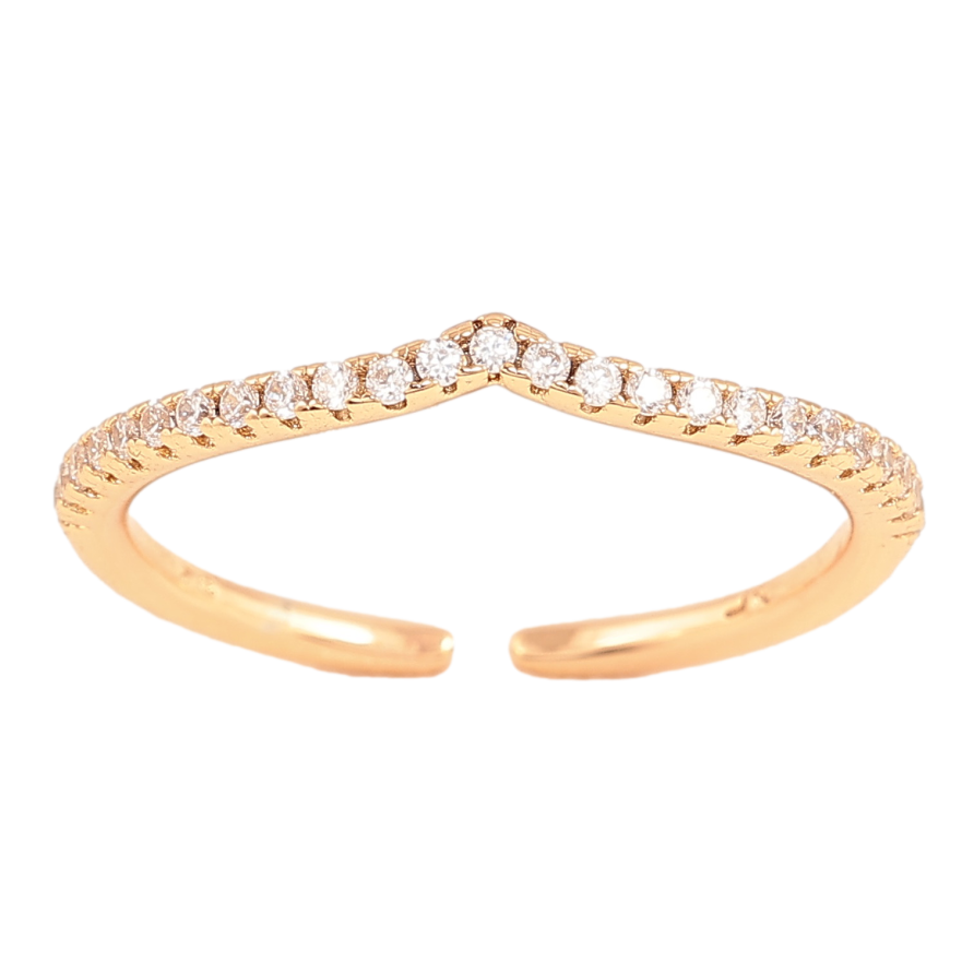 Каблучка Xuping колір Позолота 18K "Доріжка кристалів" фото №1 Каблучка Xuping колір Позолота 18K "Доріжка кристалів" фото №1