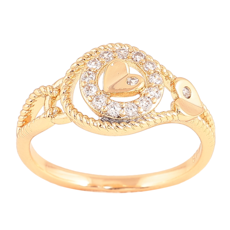 Каблучка Xuping колір Позолота 18K "Візерунок з кристалами" фото №9