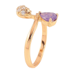 Кольцо Xuping цвет Позолота 18K "Узор с сиреневым кристаллом" фото №2