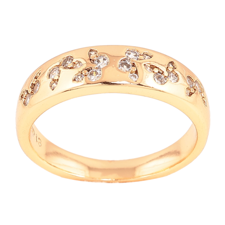 Кольцо Xuping цвет Позолота 18K "Узор бабочки с кристаллами" фото №4