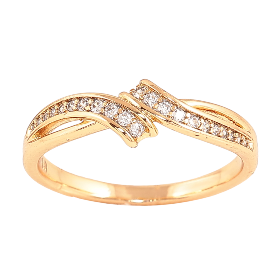 Каблучка Xuping колір Позолота 18K "Візерунок з кристалами" фото №1 Каблучка Xuping колір Позолота 18K "Візерунок з кристалами" фото №1