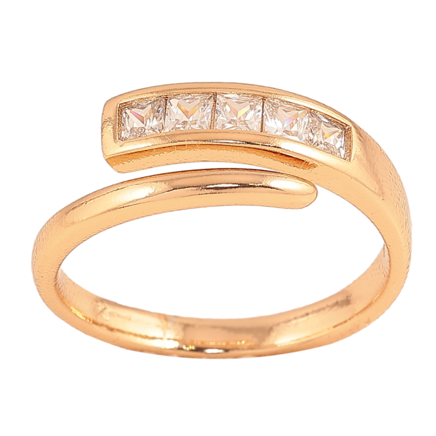 Каблучка Xuping колір Позолота 18K "Візерунок з кристалами" фото №1 Каблучка Xuping колір Позолота 18K "Візерунок з кристалами" фото №1