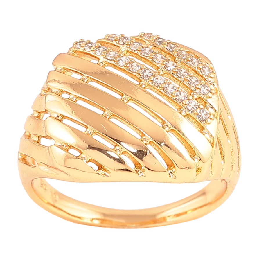 Перстень Xuping цвет Позолота 18K "Узор с кристаллами" фото №1