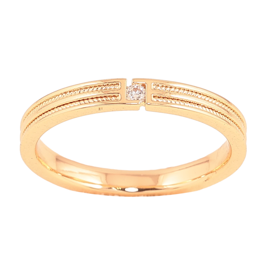 Каблучка Xuping колір Позолота 18K "Візерунок з кристалом" шир. 3мм фото №1