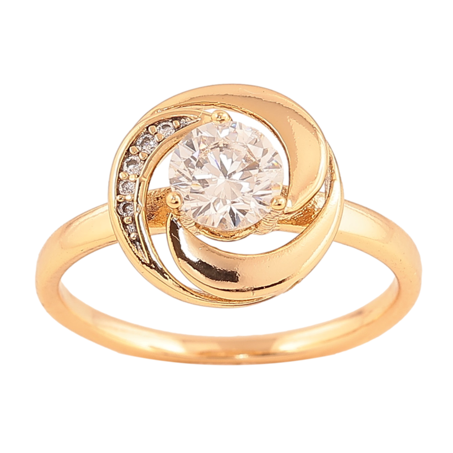 Каблучка Xuping колір Позолота 18K "Візерунок з кристалами" фото №1 Каблучка Xuping колір Позолота 18K "Візерунок з кристалами" фото №1