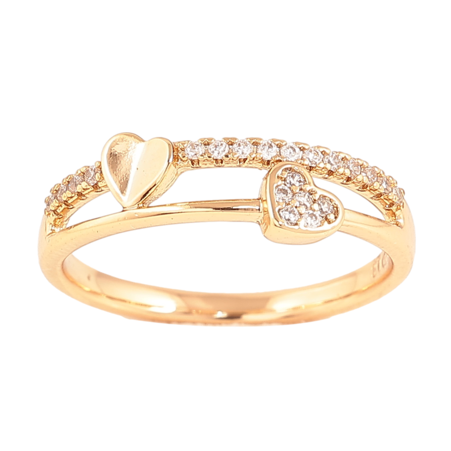 Каблучка Xuping колір Позолота 18K "Візерунок серця з кристалами" фото №1