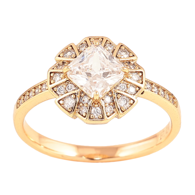 Кольцо Xuping цвет Позолота 18K "Узор с кристаллами" фото №1