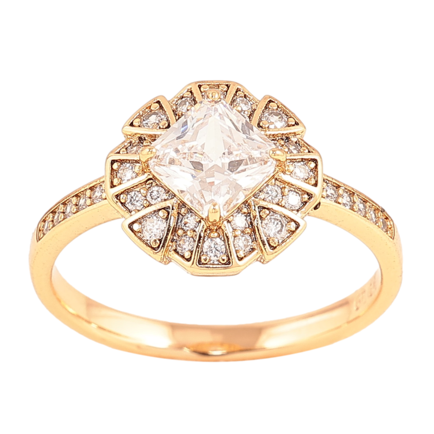 Кольцо Xuping цвет Позолота 18K "Узор с кристаллами" фото №1