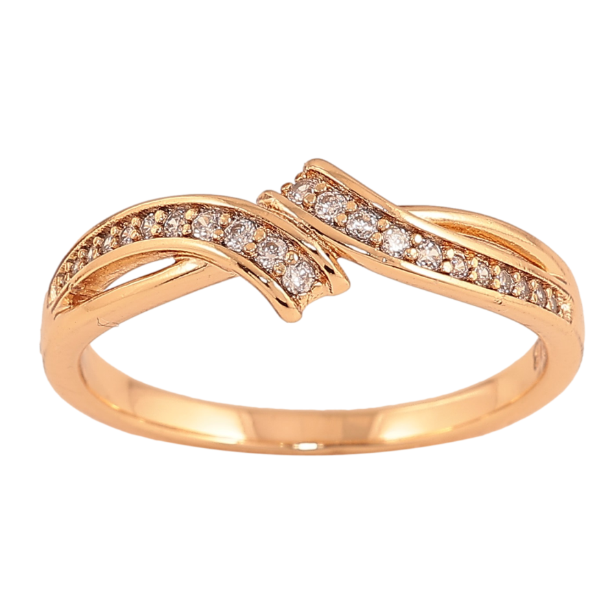 Каблучка Xuping колір Позолота 18K "Візерунок з кристалами" фото №1