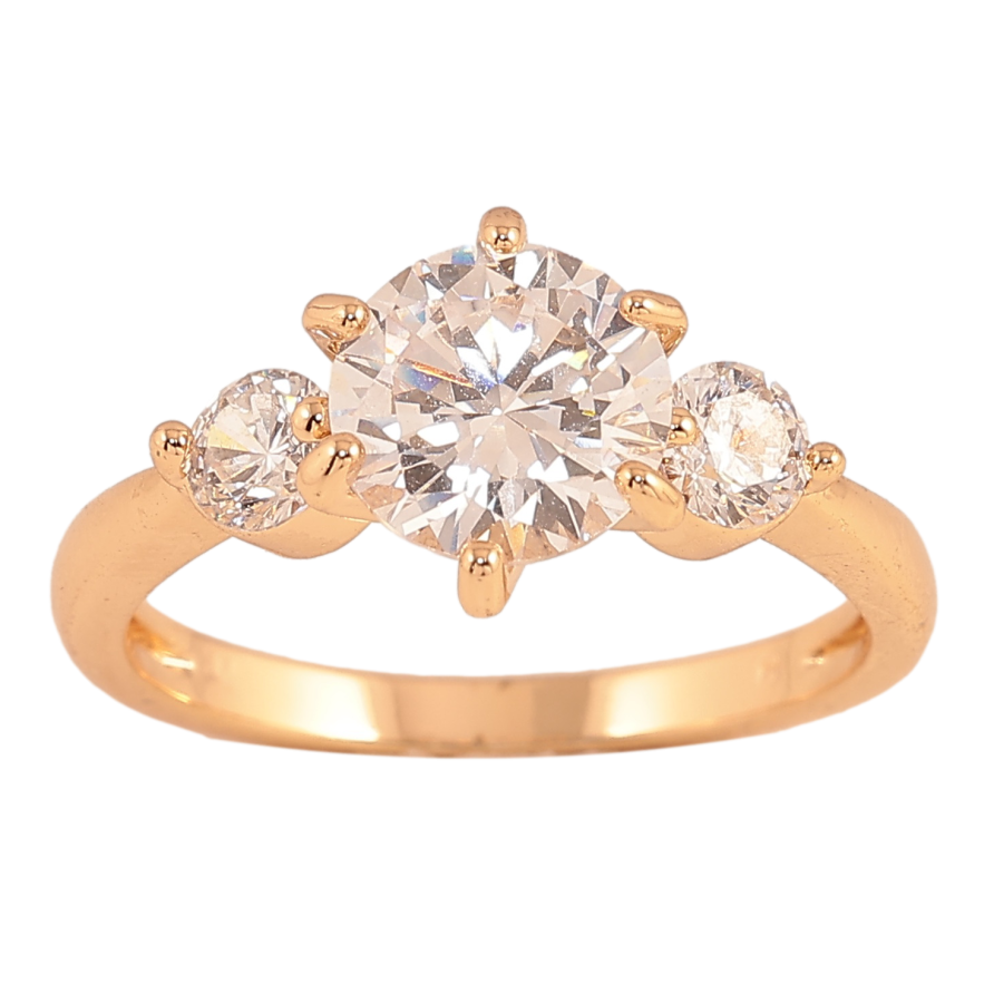 Кольцо Xuping цвет Позолота 18K "Три кристалла" фото №1