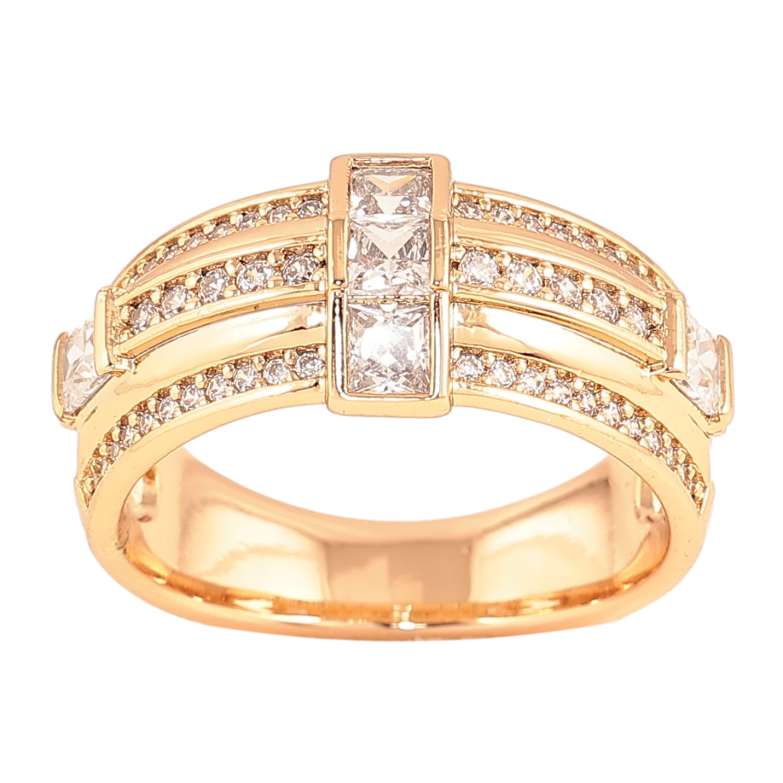 Кольцо Xuping цвет Позолота 18K "Узор с кристаллами" фото №1