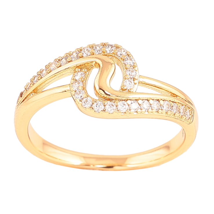 Кольцо Xuping цвет Позолота 18K "Узор с кристаллами" фото №2