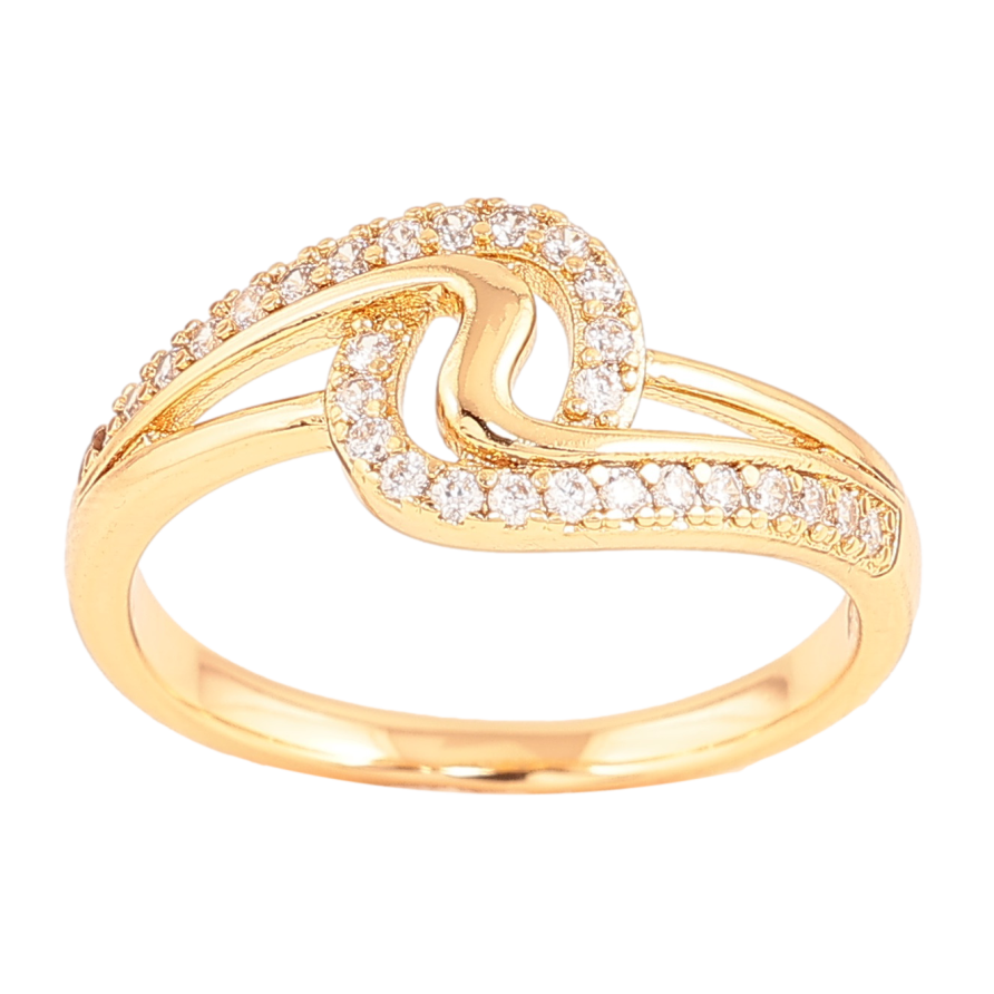 Каблучка Xuping колір Позолота 18K "Візерунок з кристалами" фото №1