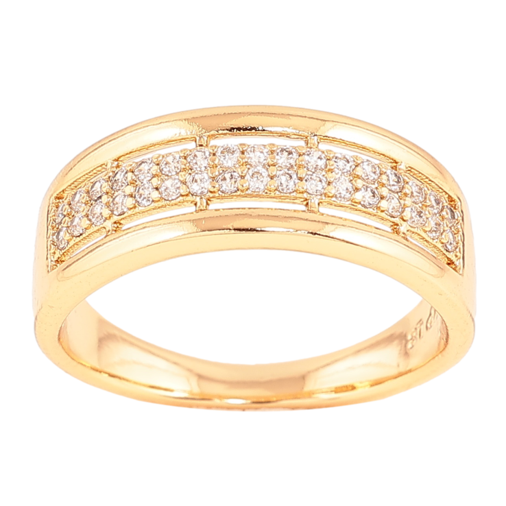 Кольцо Xuping цвет Позолота 18K "Узор с кристаллами" фото №3