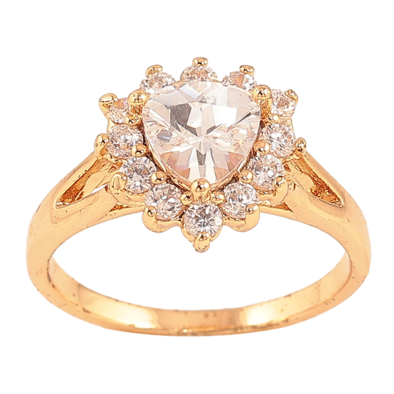 Кольцо Xuping цвет Позолота 18K "Узор с кристаллами" фото №3