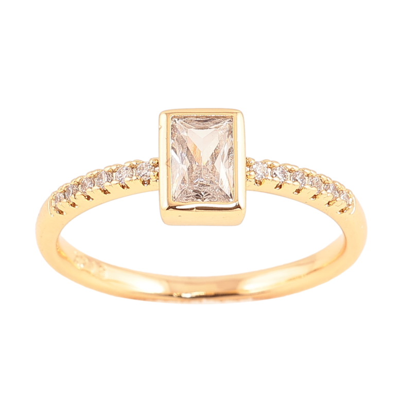 Каблучка Xuping колір Позолота 18K "Візерунок з інкрустацією кристалами" фото №1