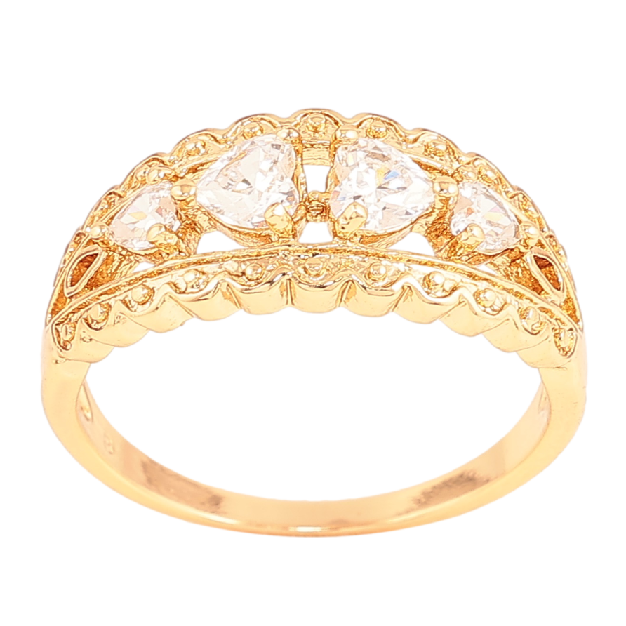 Каблучка Xuping колір Позолота 18K "Візерунок з кристалами" фото №1