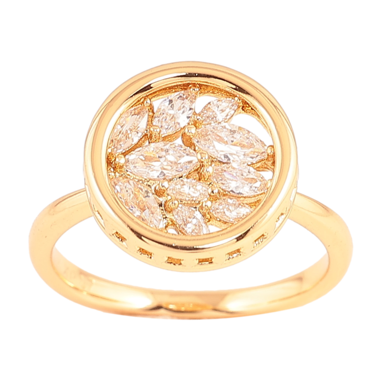 Каблучка Xuping колір Позолота 18K "Візерунок з інкрустацією кристалами" фото №15