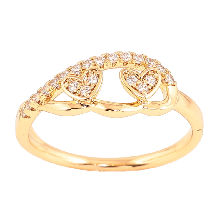 Кольцо Xuping цвет Позолота 18K "Узор сердечки с кристаллами" фото №8