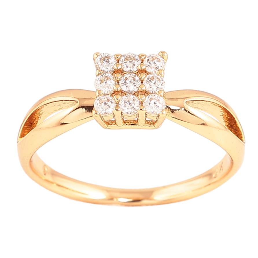 Каблучка Xuping колір Позолота 18K "Візерунок з інкрустацією кристалами" фото №1