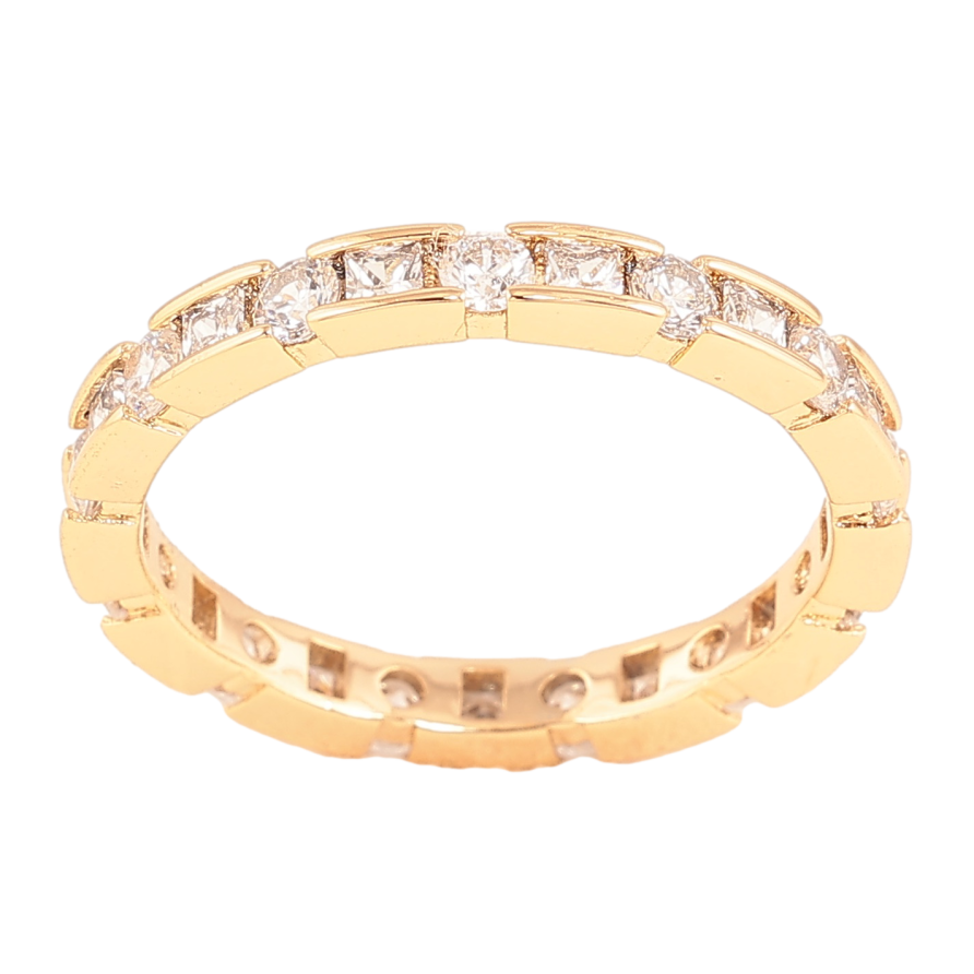 Кольцо Xuping цвет Позолота 18K "Дорожка кристаллов по кругу" фото №1